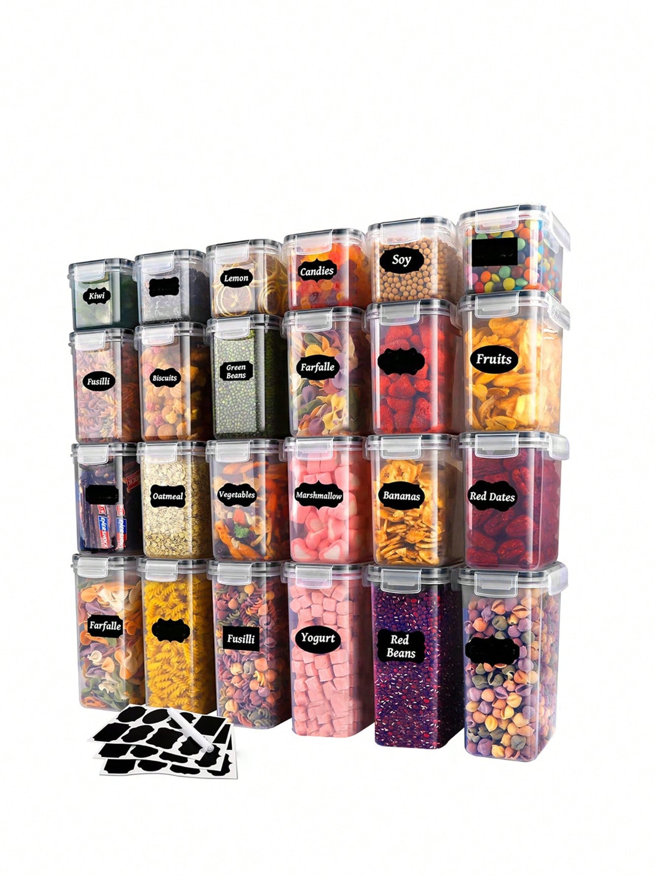 Food Storage Labels - 48 contenitori sigillati per conservare gli