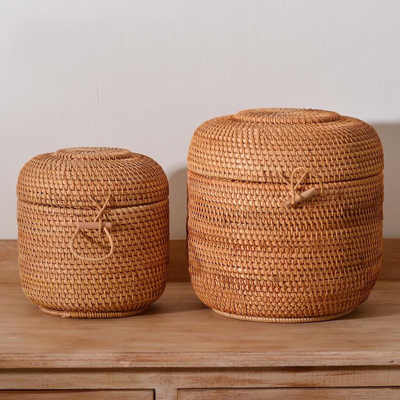 Food Storage With Dividers - Scatola portaoggetti per tè in rattan